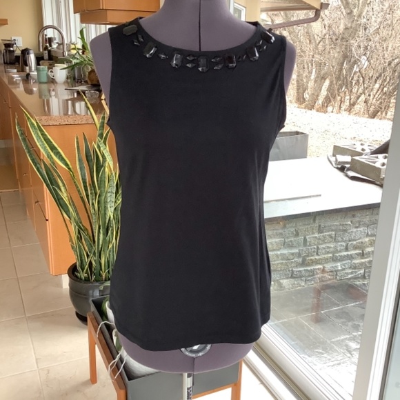 Mexx tank top with black jewels on front neckline size large - Picture 6 of 7